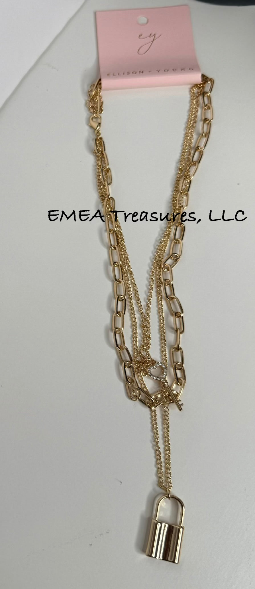 J: Layered Locket & Key Necklace