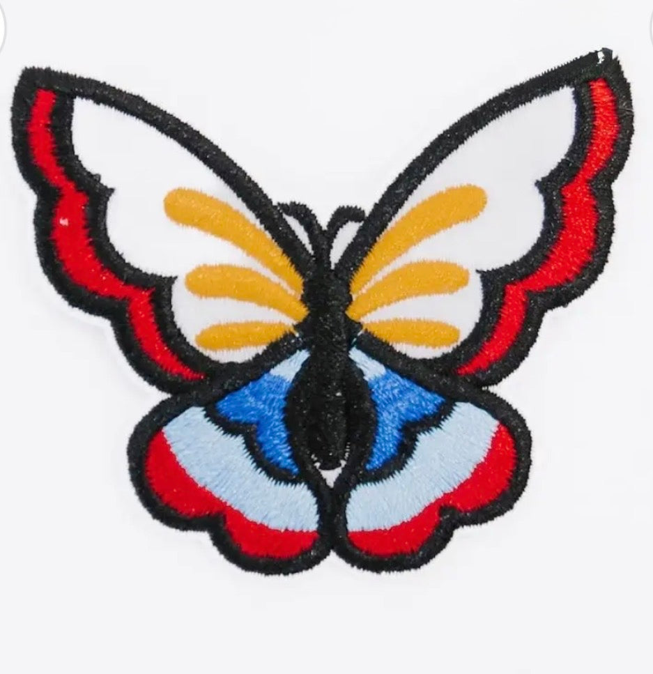 Accessories - Butterfly Blue & Yellow Iron On Patch