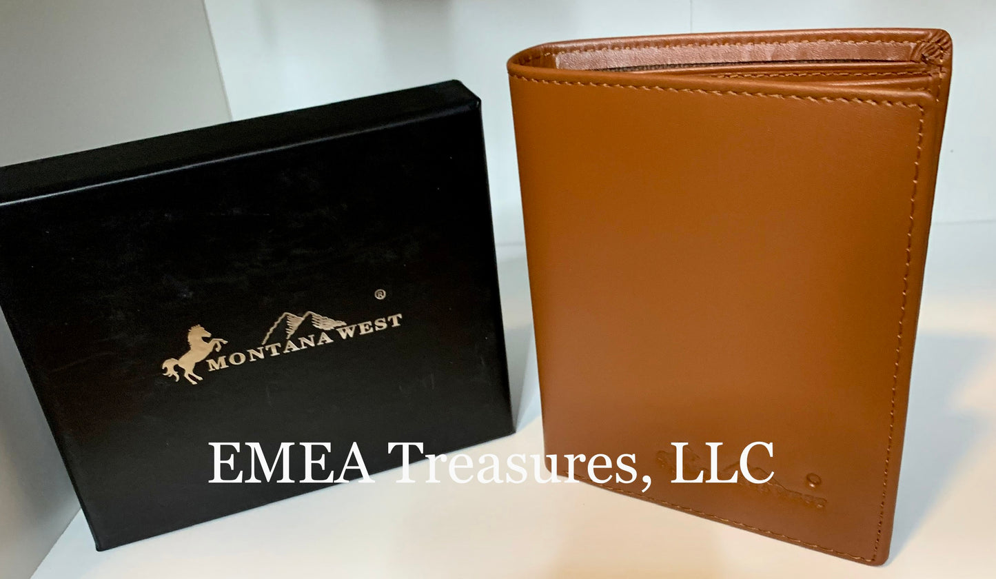 W: Genuine Leather Men’s Bi-Fold Wallet