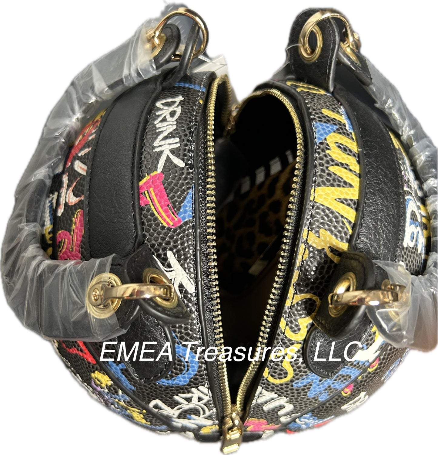 HB: Fashion Graffiti Basketball Handbag - Black