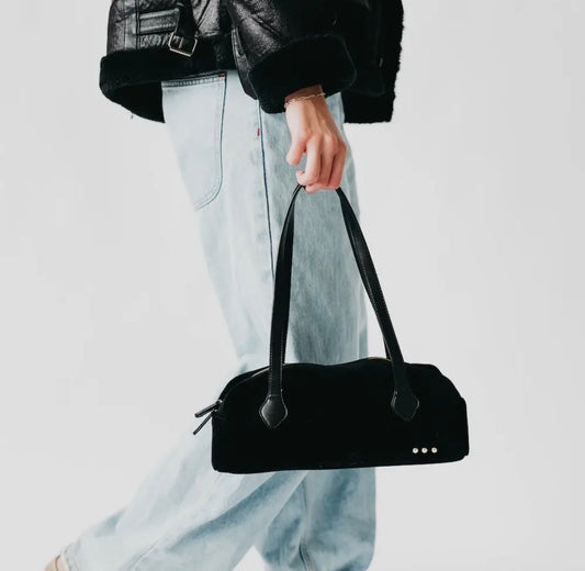HB: Sally Suede Barrel Shoulder Bag
