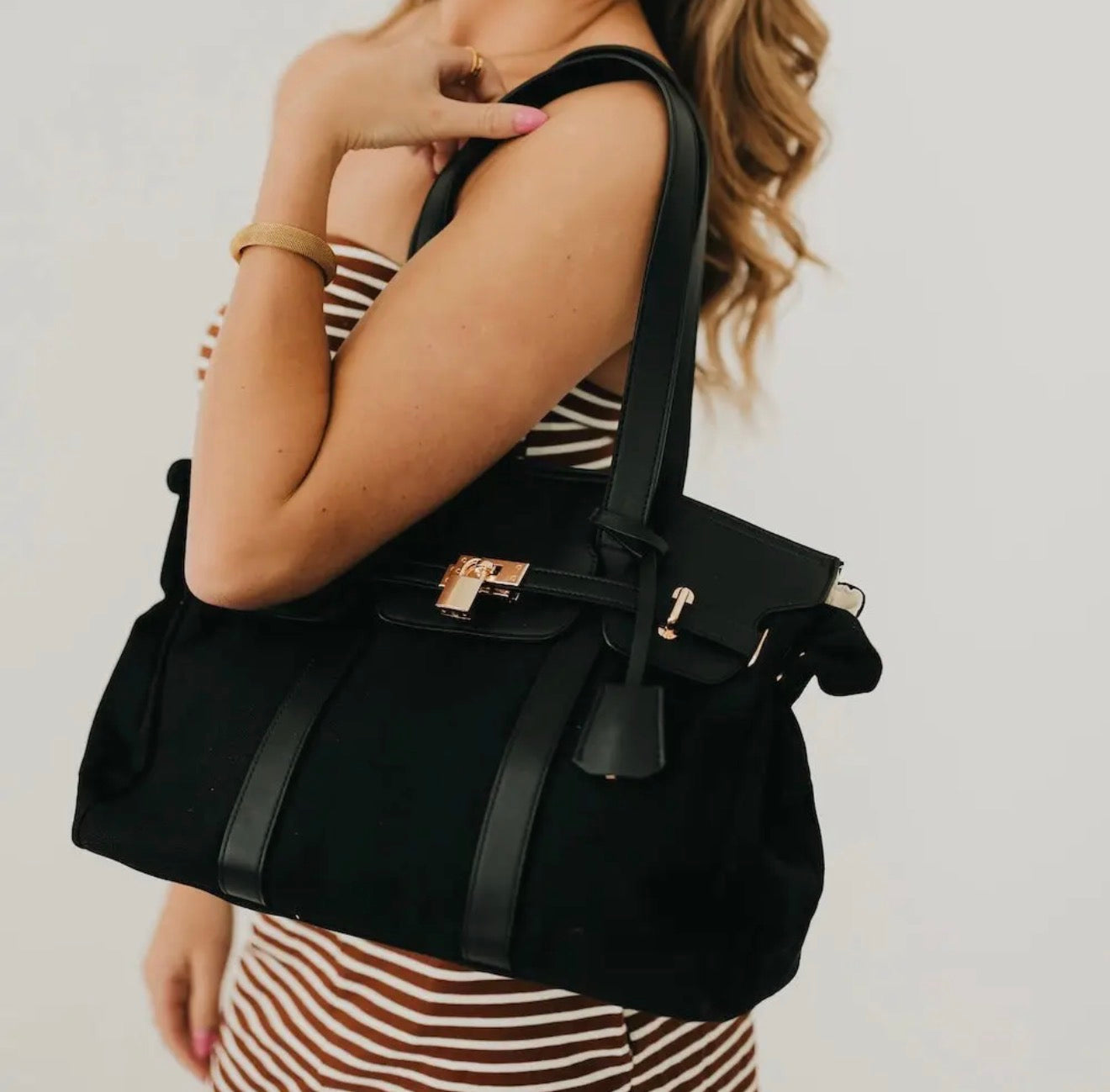 HB: Cadence Canvas and Vegan Leather Tote