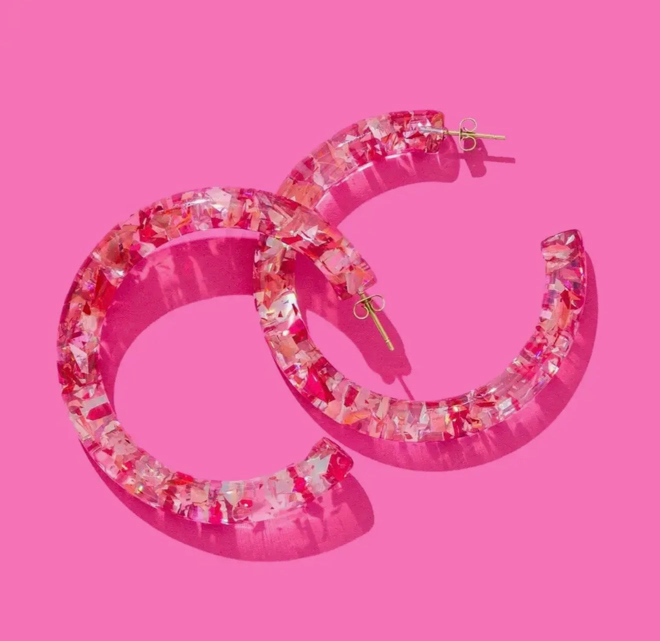 J: Confetti Hoop Earrings