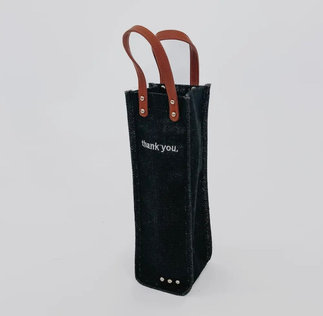 Gifted Canvas Reusable Wine Tote - Thank You