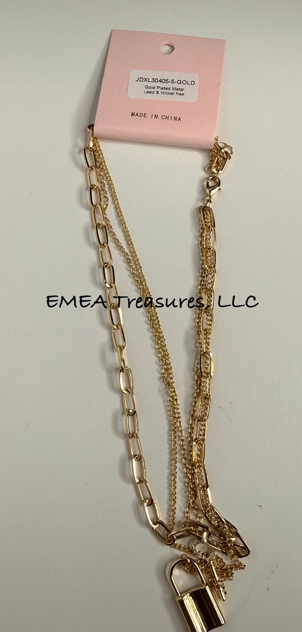 J: Layered Locket & Key Necklace