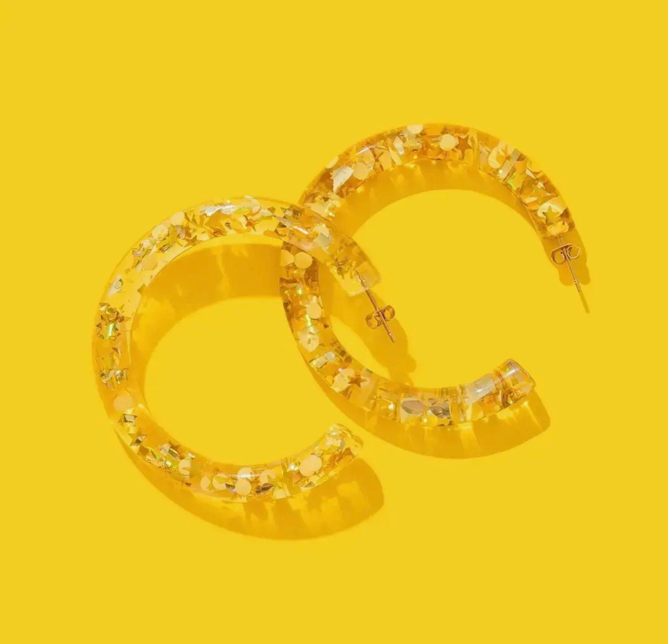 J: Confetti Hoop Earrings