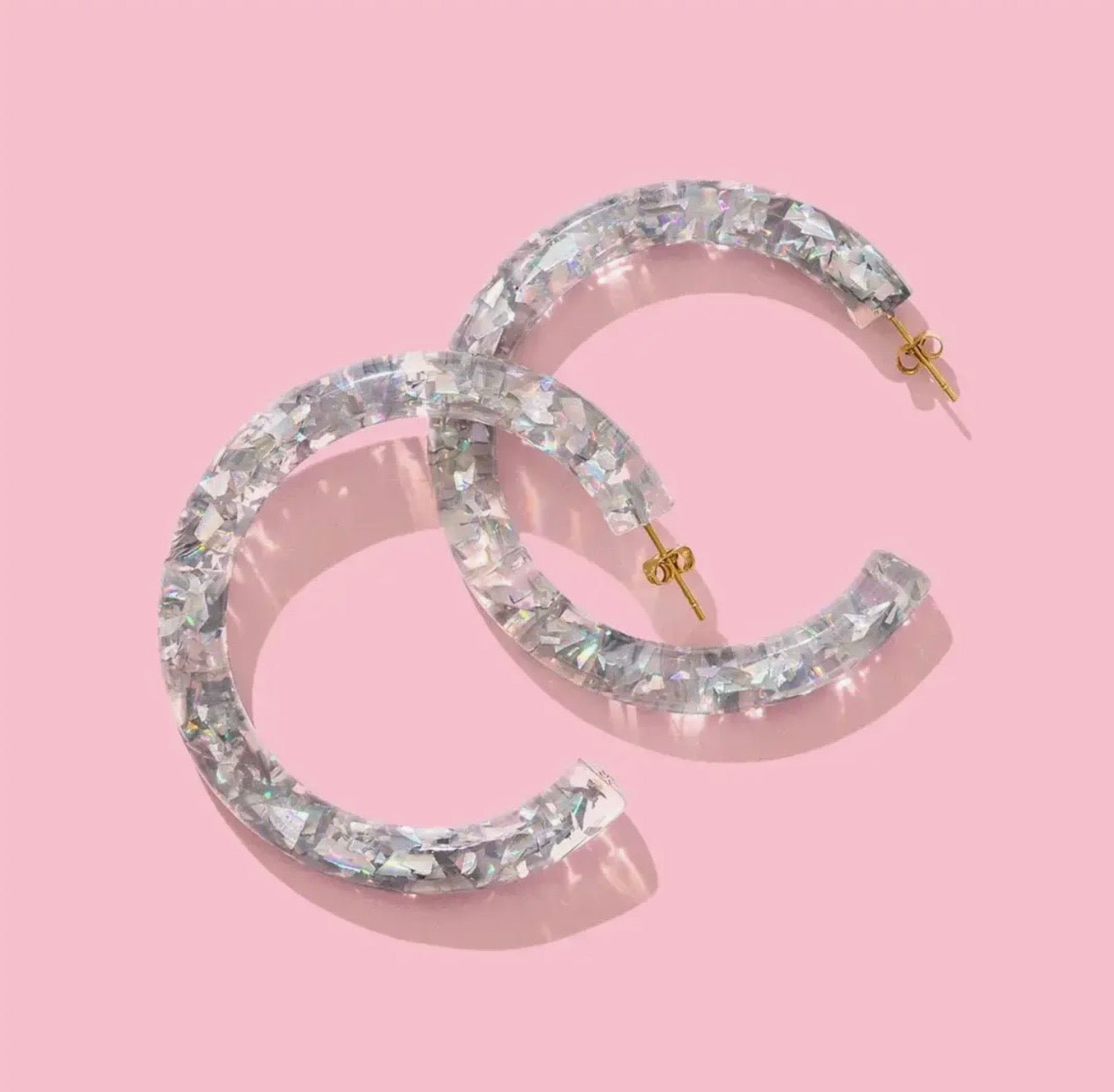 J: Confetti Hoop Earrings