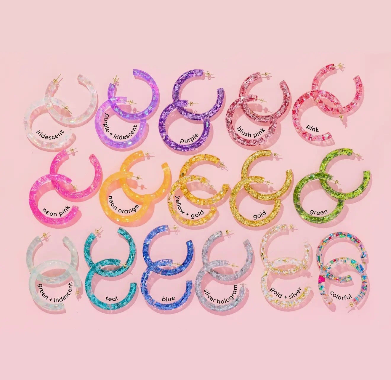 J: Confetti Hoop Earrings