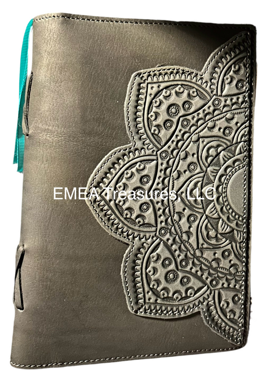 JN: Genuine Leather Journal Notebook Handheld - Black