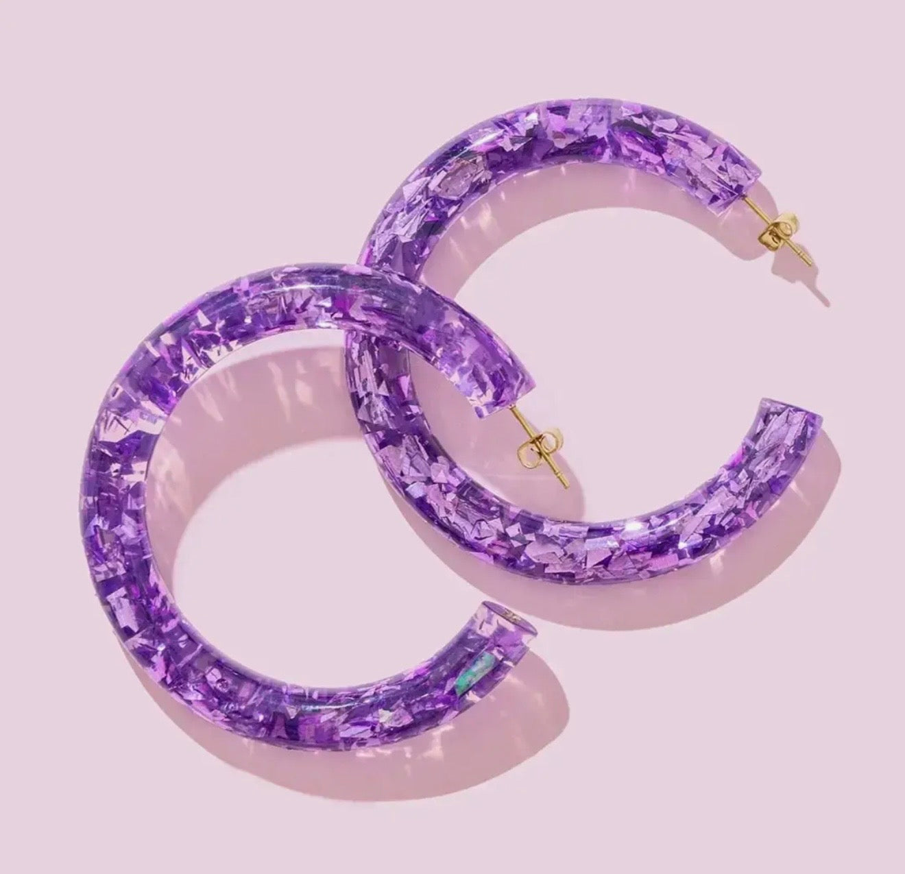 J: Confetti Hoop Earrings