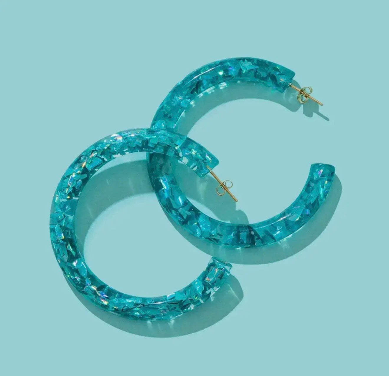 J: Confetti Hoop Earrings