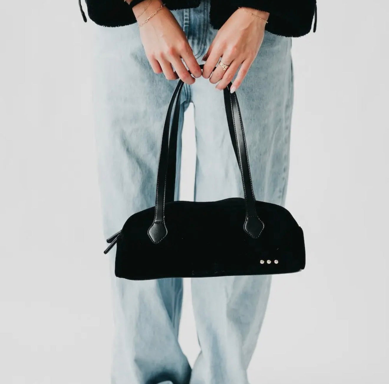 HB: Sally Suede Barrel Shoulder Bag