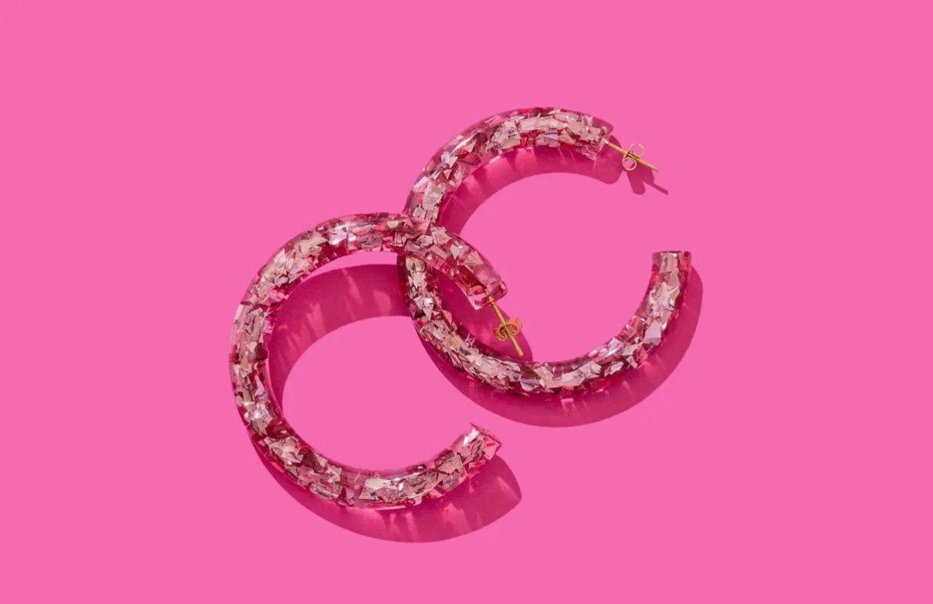 J: Confetti Hoop Earrings