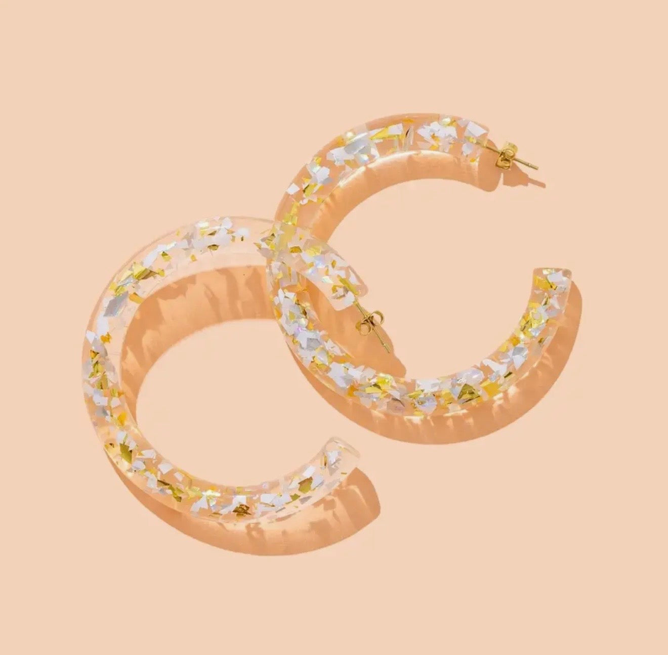 J: Confetti Hoop Earrings