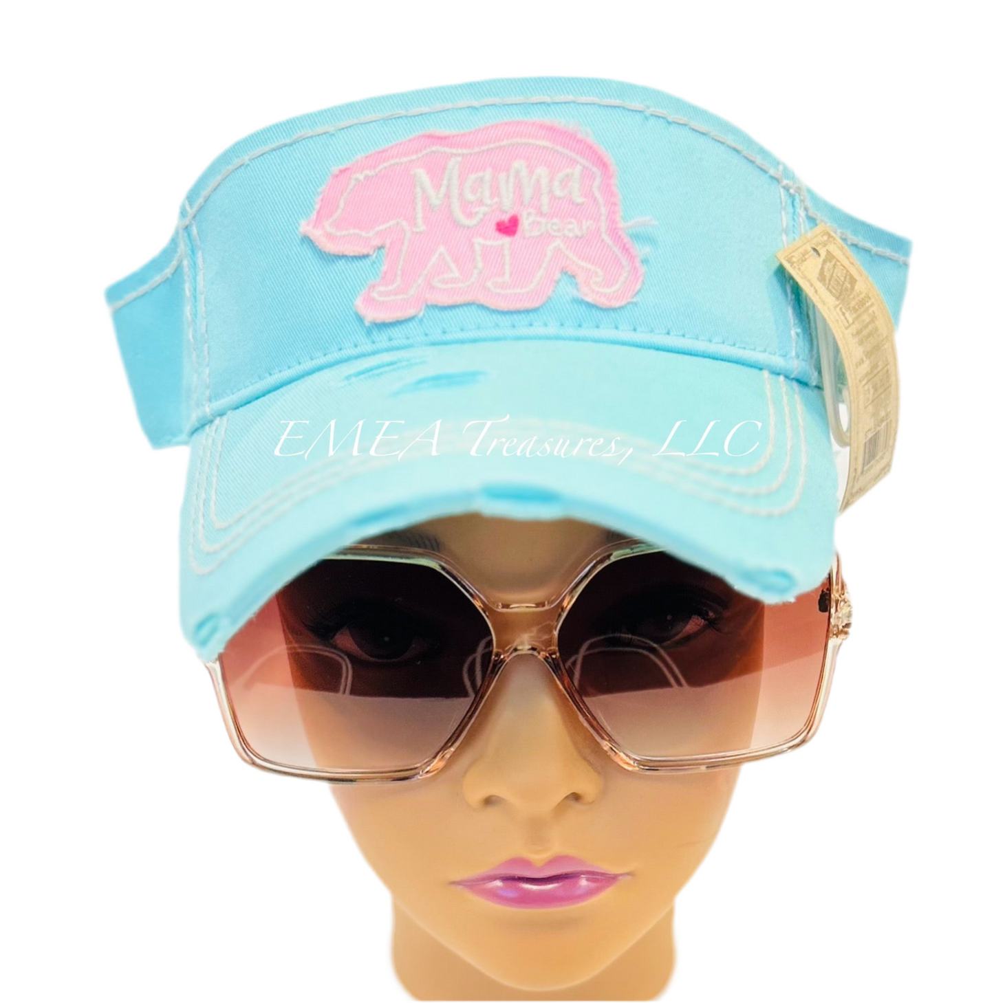 Cap - Mama Bear Sun Visor - Turquoise