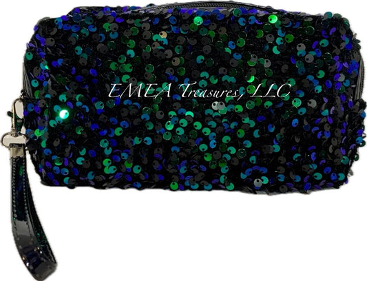 Accessories - Fashion Glitter Cosmetic Bag - Black