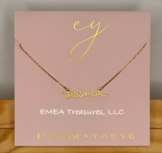 J: Mama Script Necklace