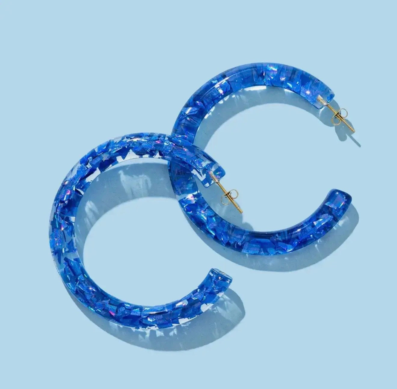 J: Confetti Hoop Earrings