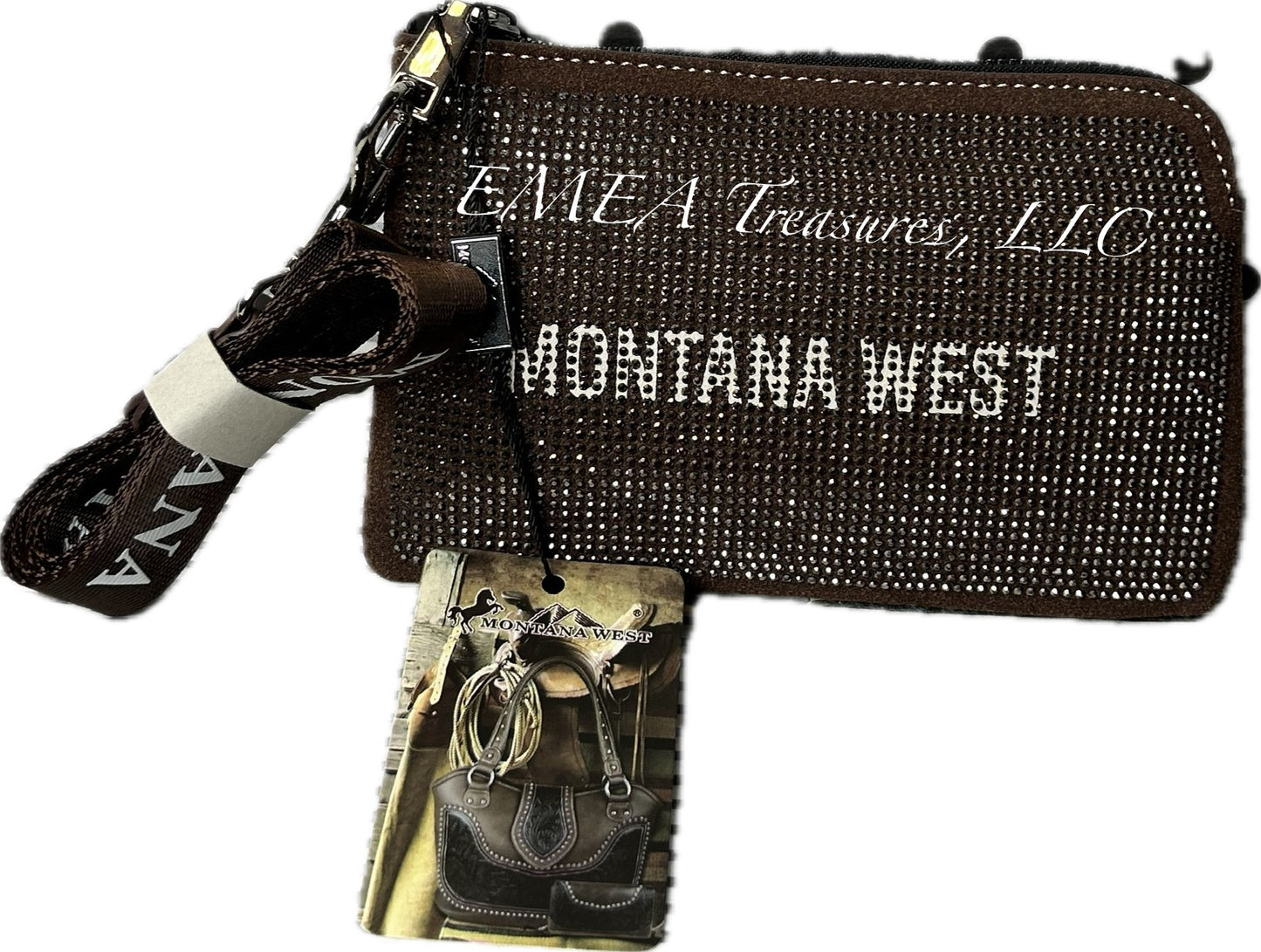 W: Bling Wristlet - Brown