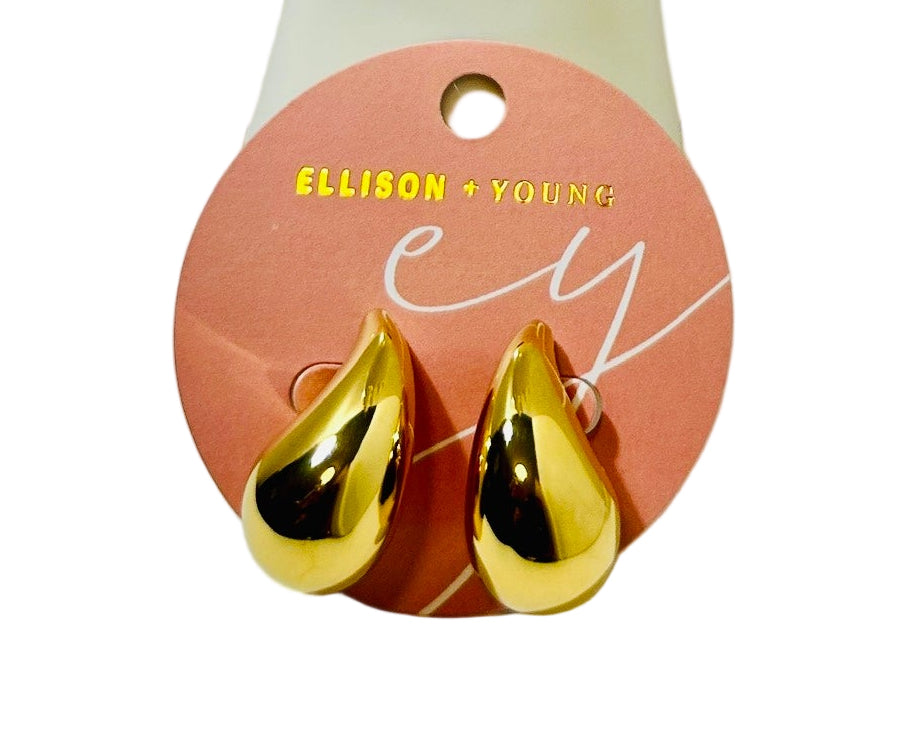 J: Statement Hollow Teardrop Stud Earrings