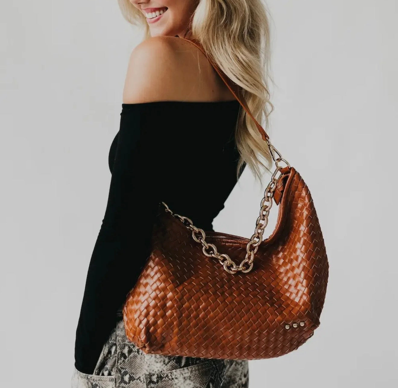 HB: Sienna Slouchy Woven Shoulder Bag