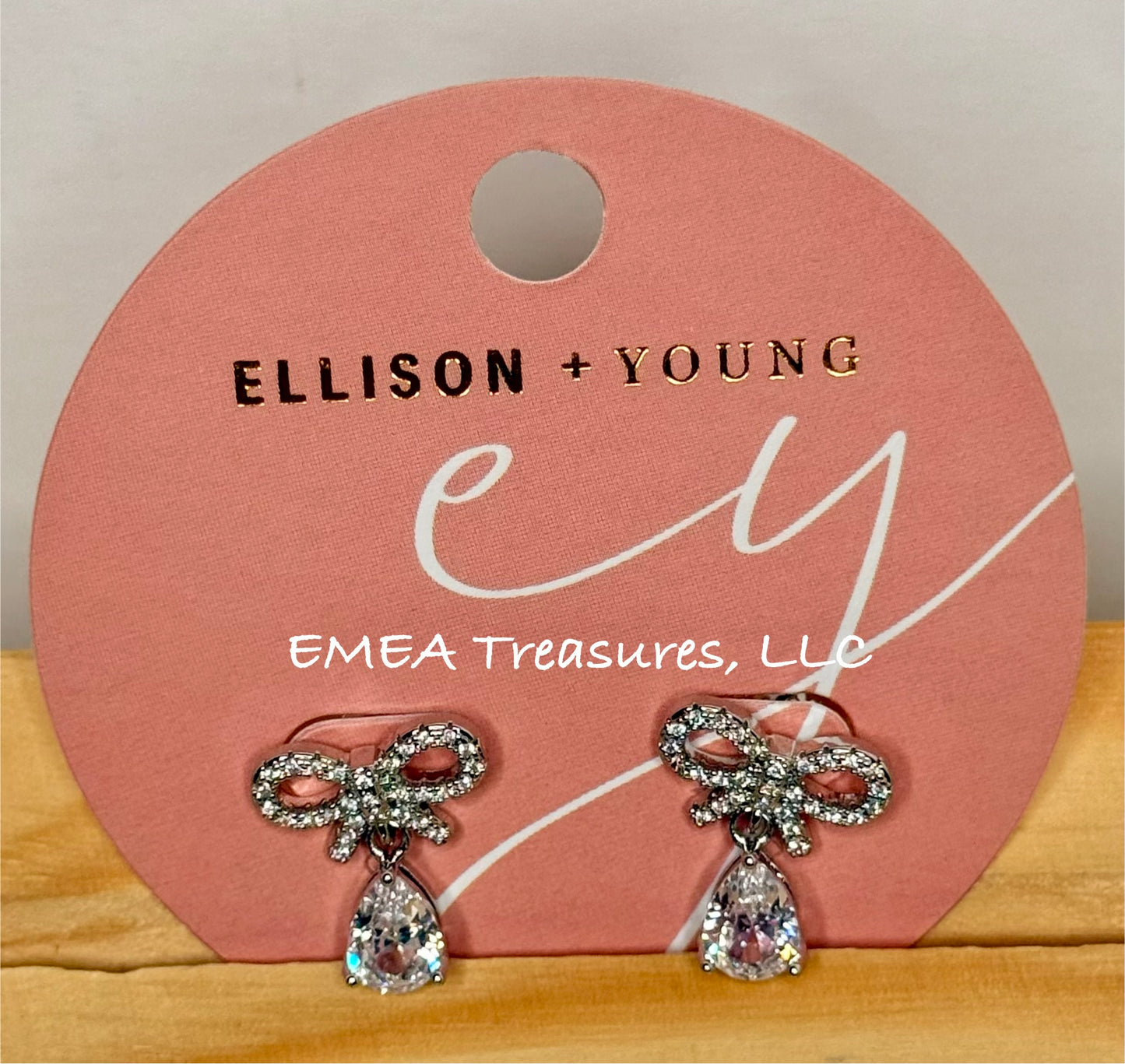J: Sparkly Bow Teardrop Earrings