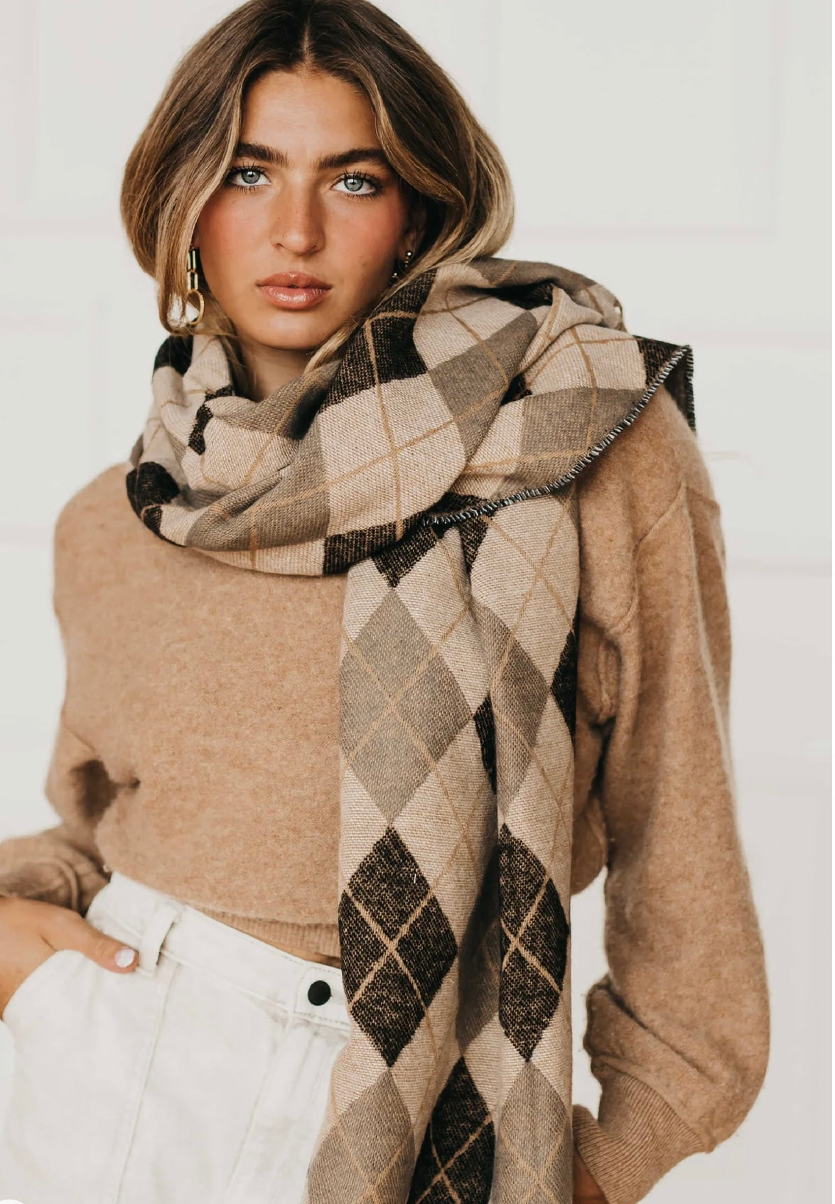 S: Always Classy Argyle Plaid Scarf