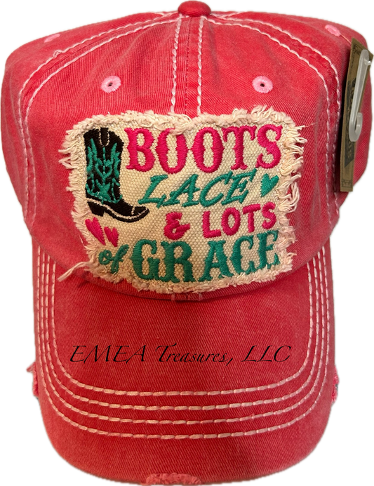 Cap - Boots Lace & Lots of Grace - Pink