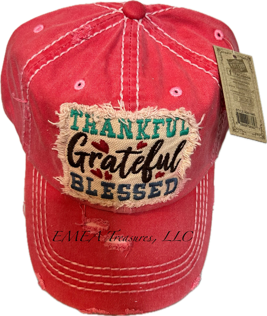 Cap - Thankful Grateful Blessed - Pink