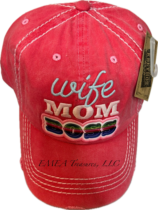 Cap - Wife Mom Boss - Pink