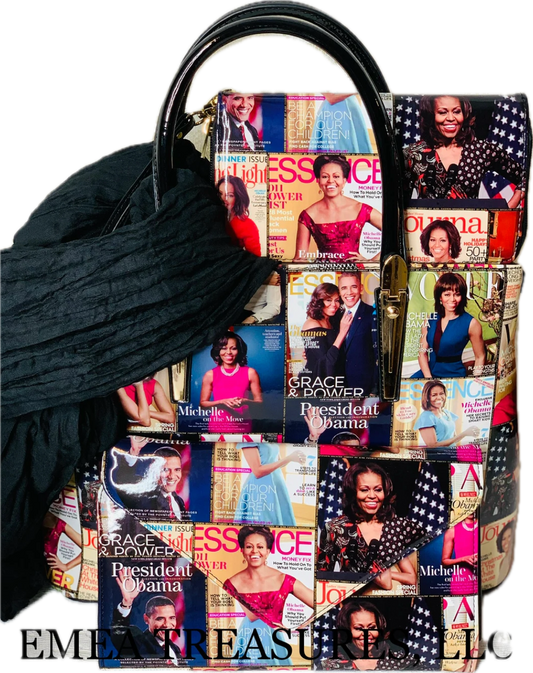 Fashion Obama 3 Piece Patent Handbag Set