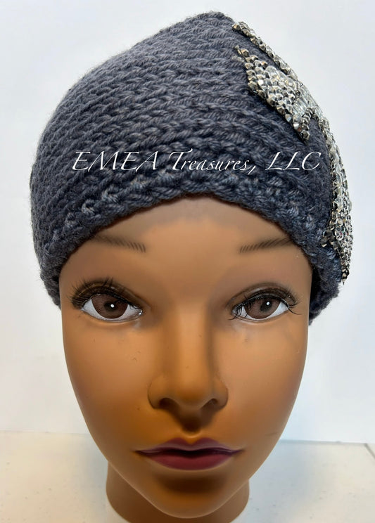 Accessories - Fashion Fall/Winter Cross Headwrap - Grey