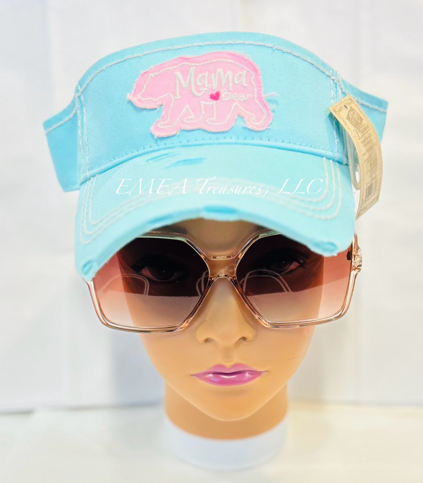 C - Mama Bear Sun Visor - Turquoise