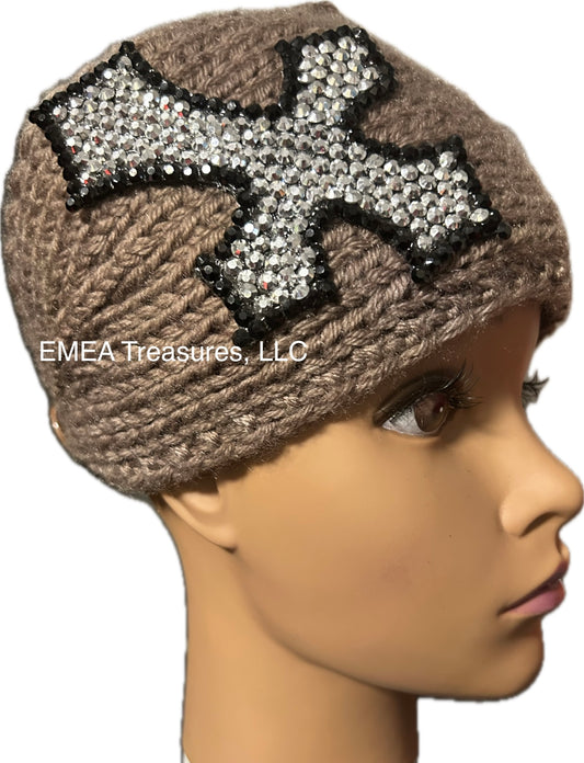 Accessories - Fashion Fall/Winter Cross Headwrap - Khaki