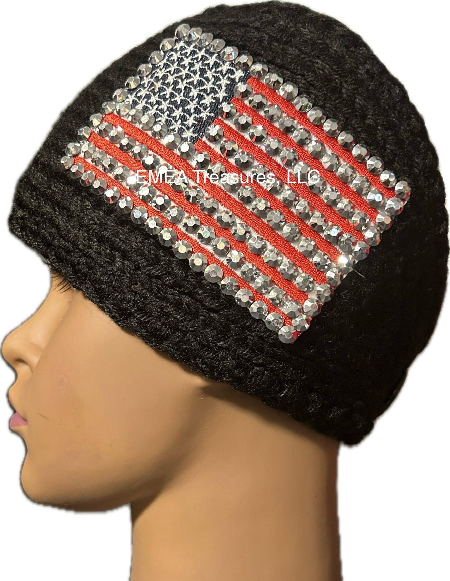 Accessories - Fashion Fall/Winter Flag Headwrap - Black