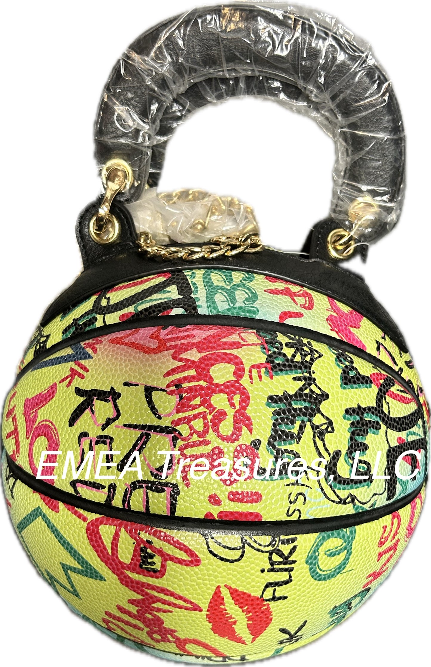 Graffiti Basketball Handbag - Multi-Color