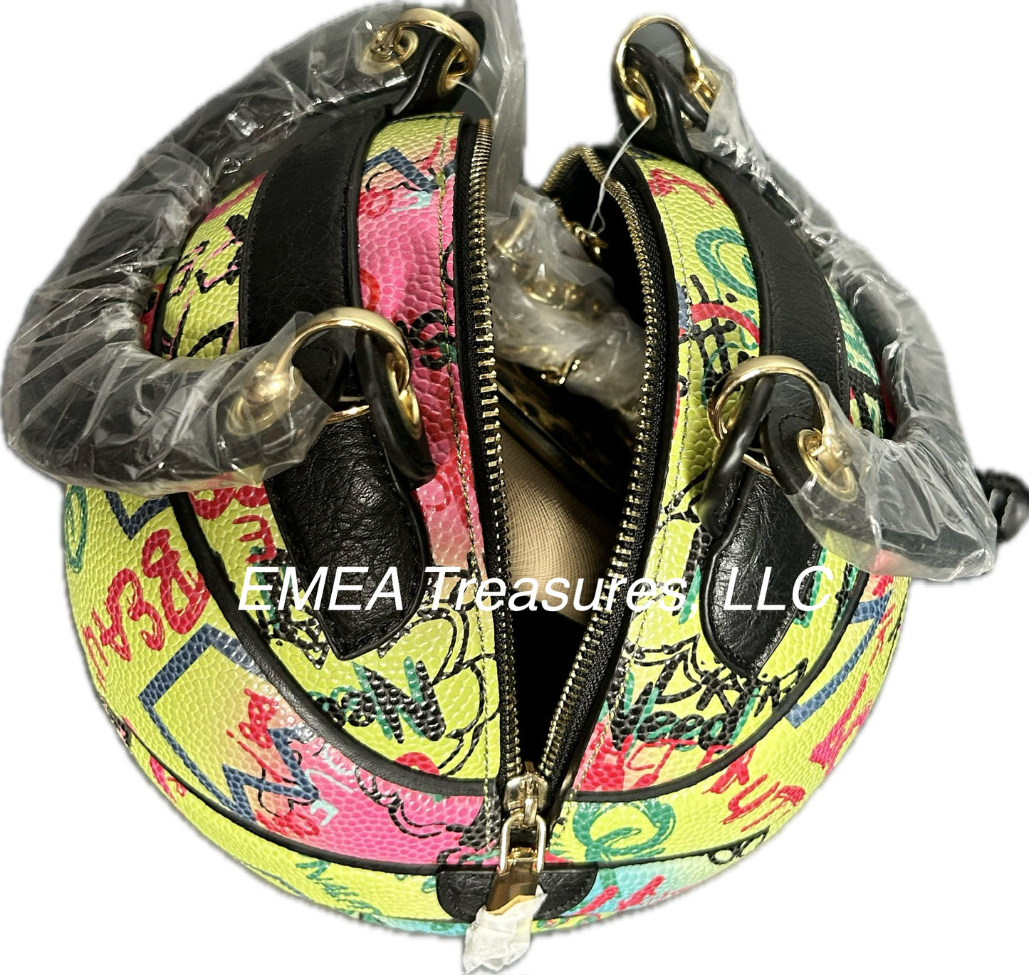 Graffiti Basketball Handbag - Multi-Color