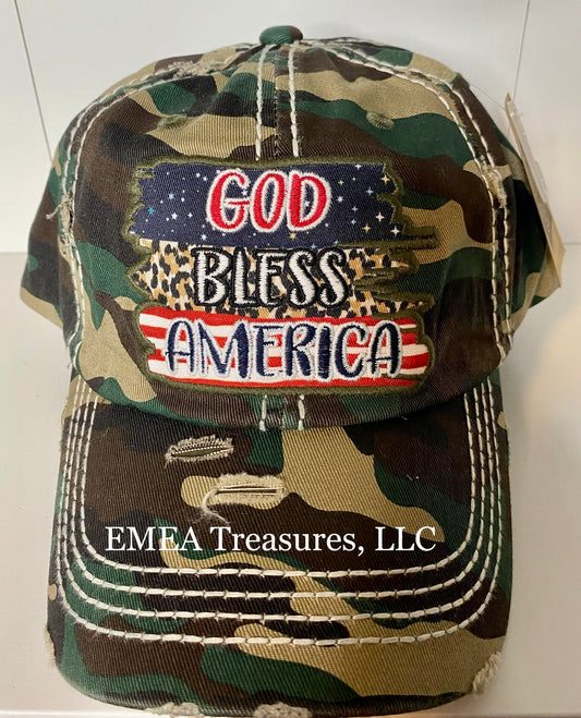Camouflage Cap - God Bless American