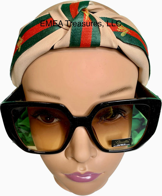 Accessories - Fashion Bee Design Headband - Beige - Sale
