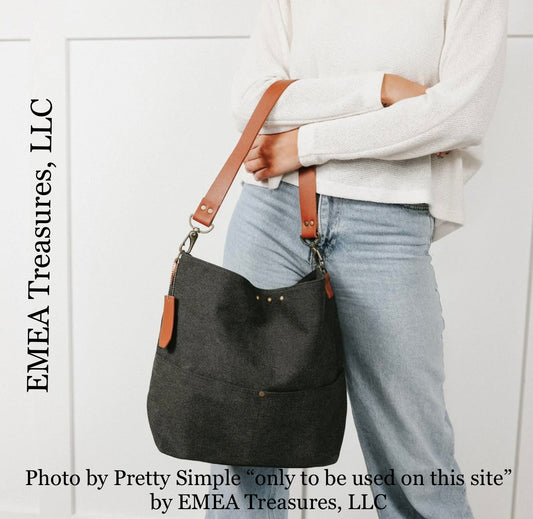 Pretty Simple Sloane Slouchy Hobo Crossbody Bag - Black (Washed)