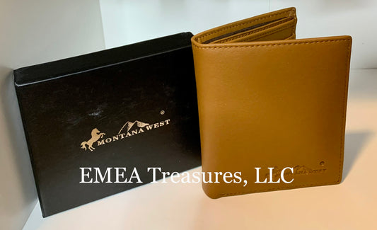 Montana West Genuine Leather Men’s Bi-Fold Wallet - Brown5
