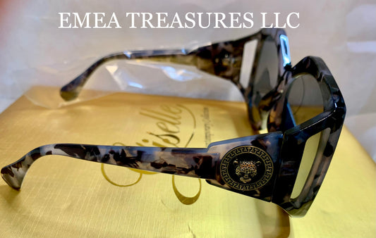 Fashion Sunglasses - (Grey TS Angle- Gold Design) - Grey Tortoise Shell