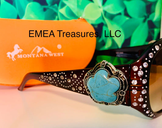 Montana West Collection Sunglasses - Concho (Turquoise stone)-CF #SGS-5606